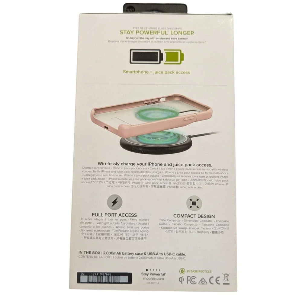 N6.N Mophie Juice‎ Pack Access Protective Battery Case for iPhone 11 Pro - Pink